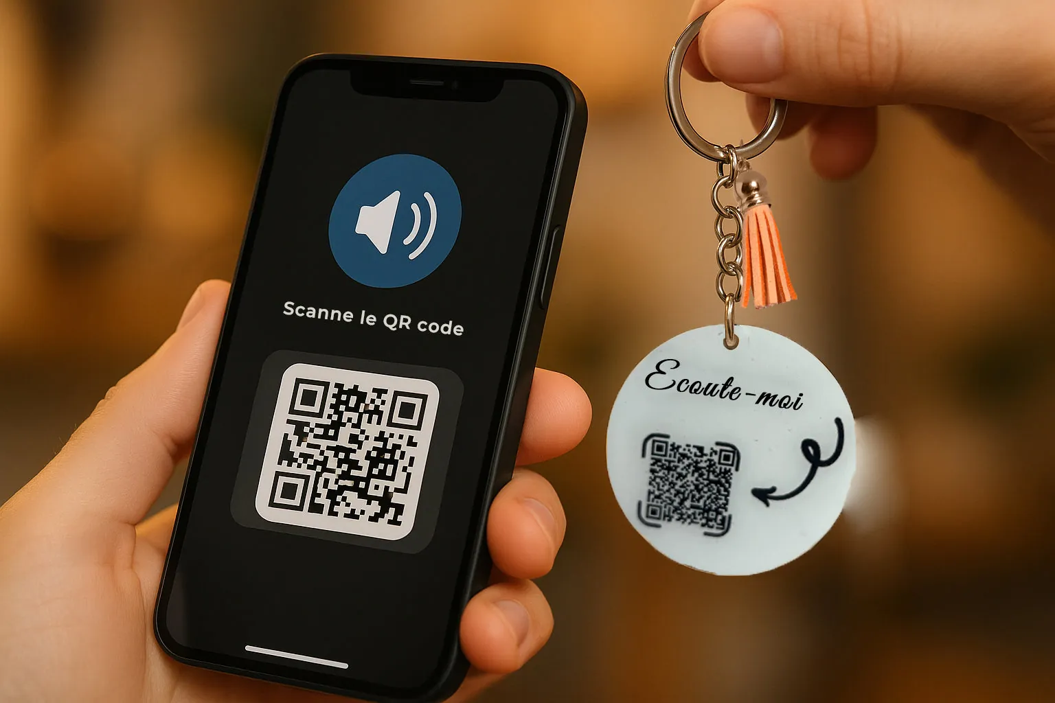 Scan du QR code d’un MémoClé avec un smartphone